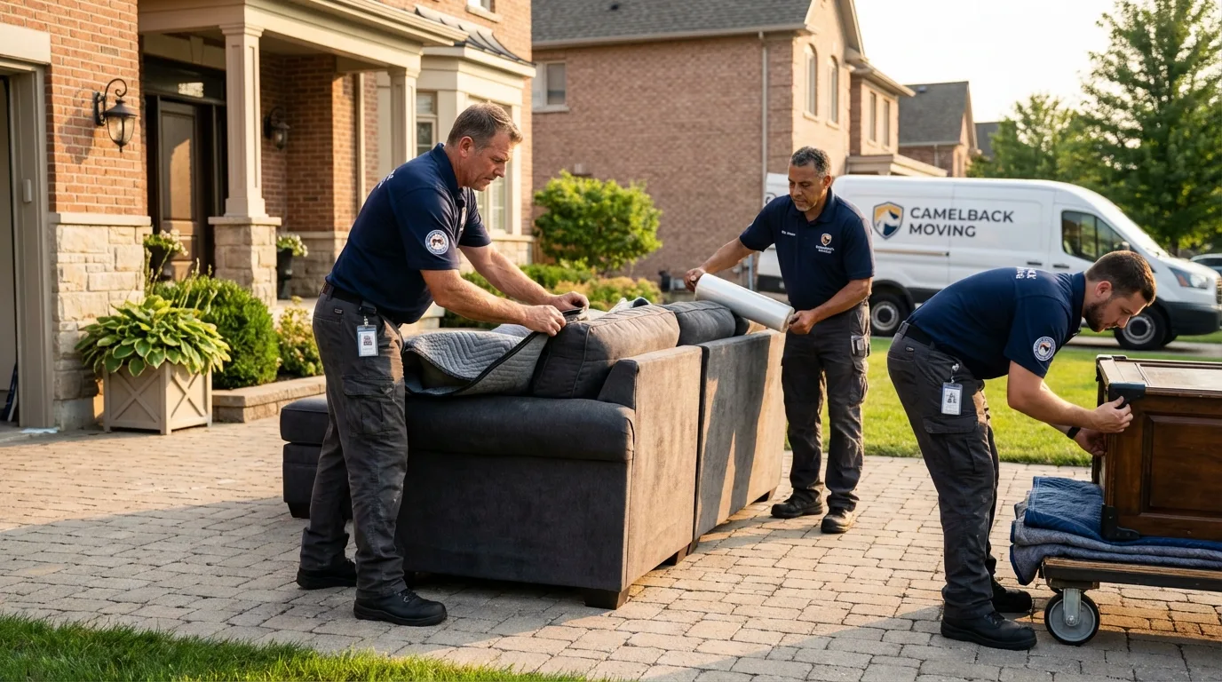 Large estate moving crew wrapping furniture in Park Hill, OK